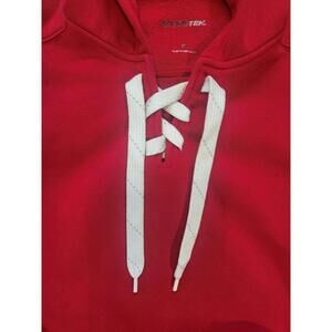 Red ST271 Sport-Tek Lace Up Pullover Hooded Medium Sweatshirt
